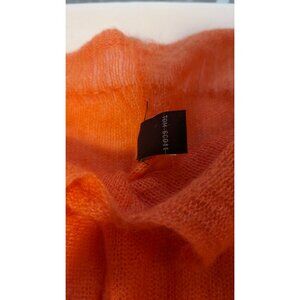 TOM SCOTT wide neck M KID MOHAIR beautiful shade light orange Sweater